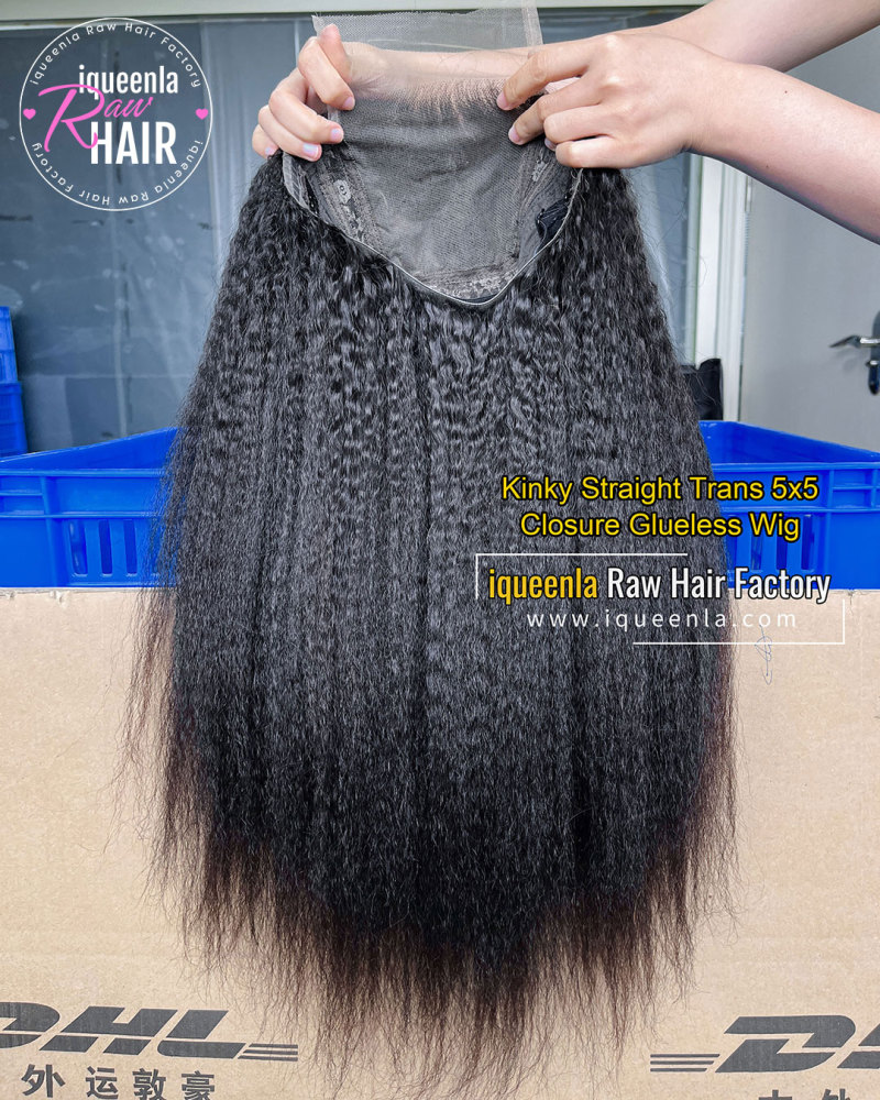 Iqueenla 12A Kinky Straight Customize Lace Wigs With HD & Transparent Lace