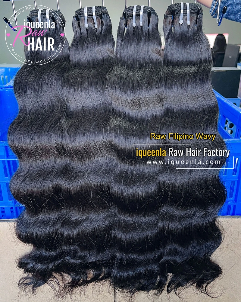 Iqueenla Raw Filipino Wavy Cuticle Aligned Hair Bundles Free Shipping