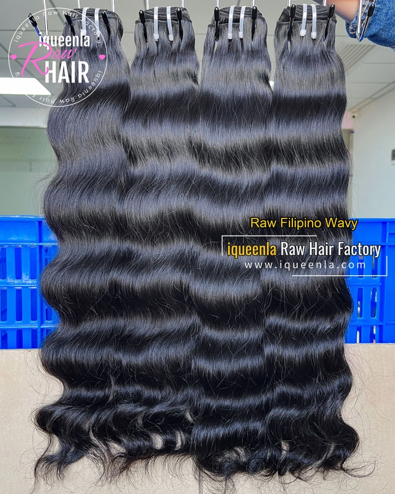Iqueenla Raw Filipino Wavy Cuticle Aligned Hair Bundles Free Shipping