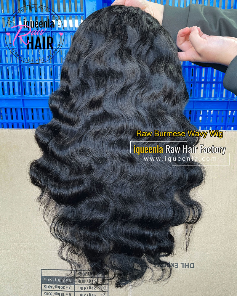 Iqueenla Raw Burmese Wavy Half Wigs