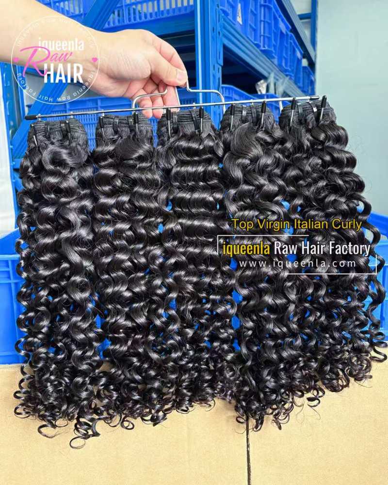 iqueenla Top Virgin Italian Curly Full and Thick Virgin hair