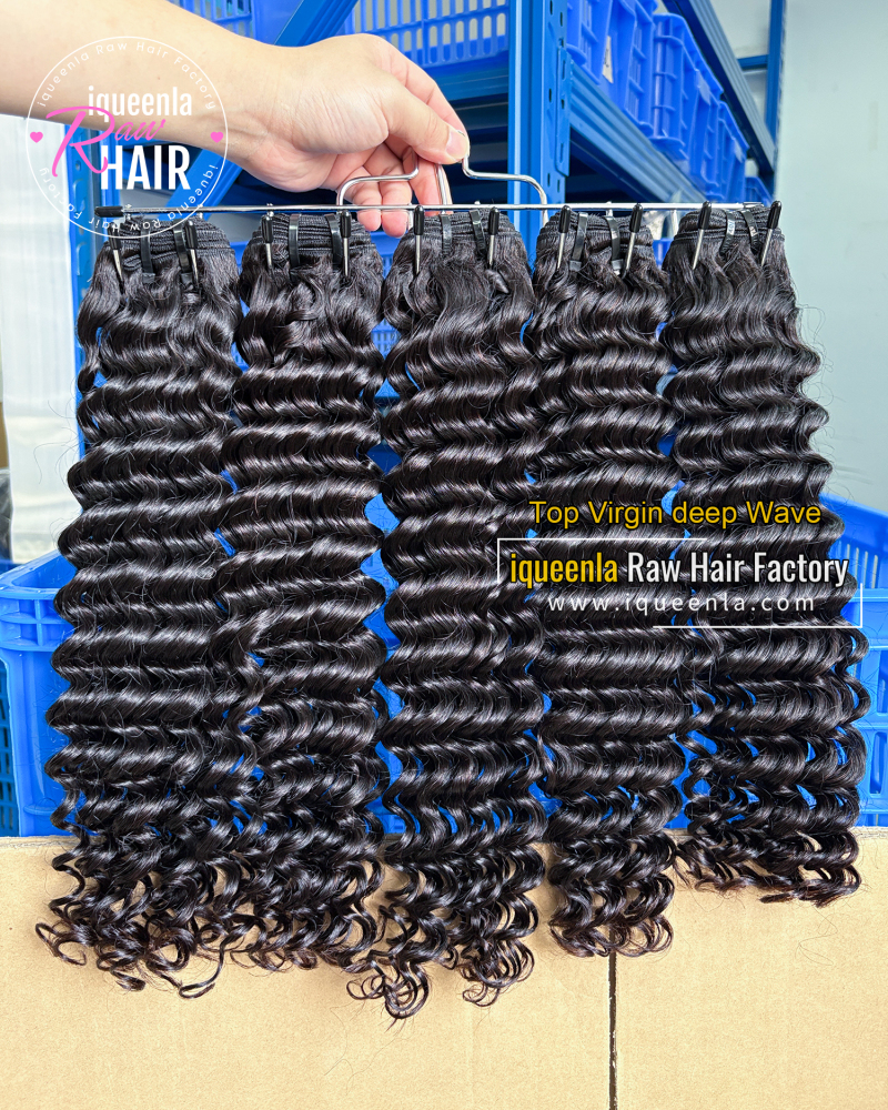 iqueenla Top Virgin Deep Wave Full and Thick Virgin hair