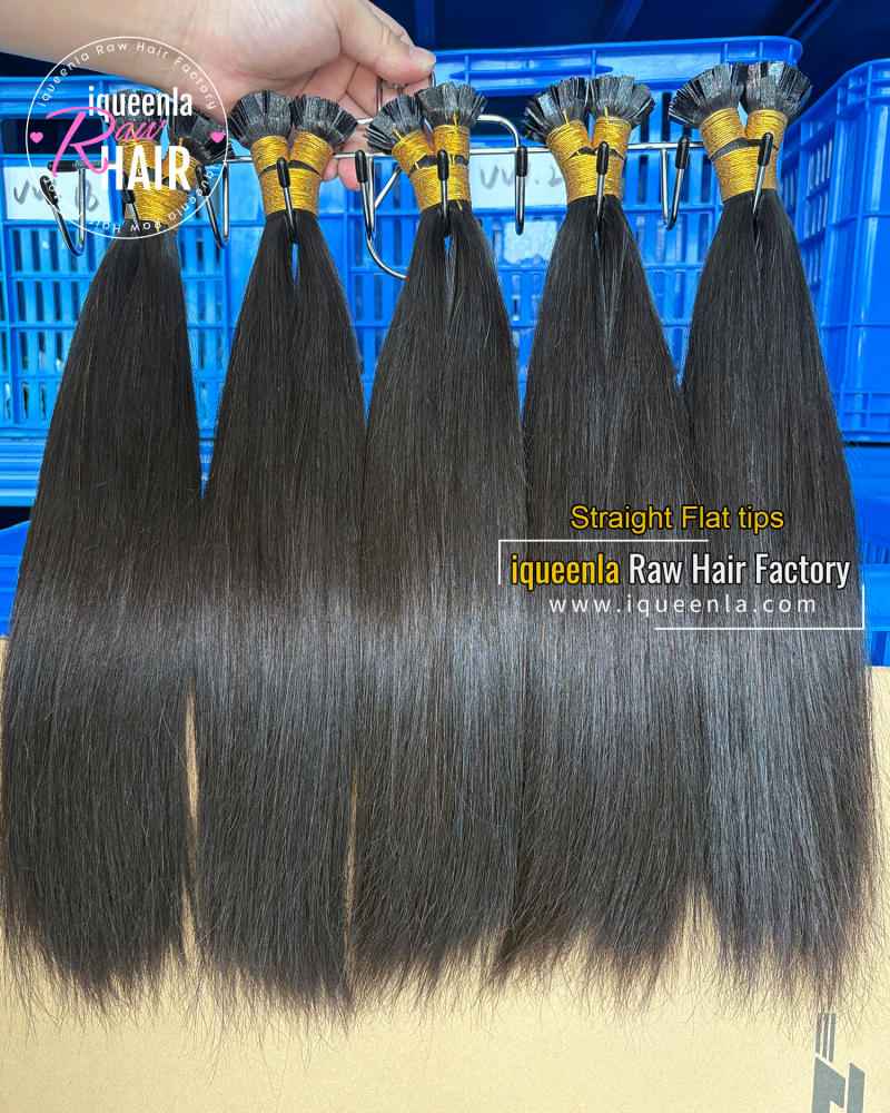 iqueenla Straight Flat Tip Hair Extensions​ 100% virgin hair