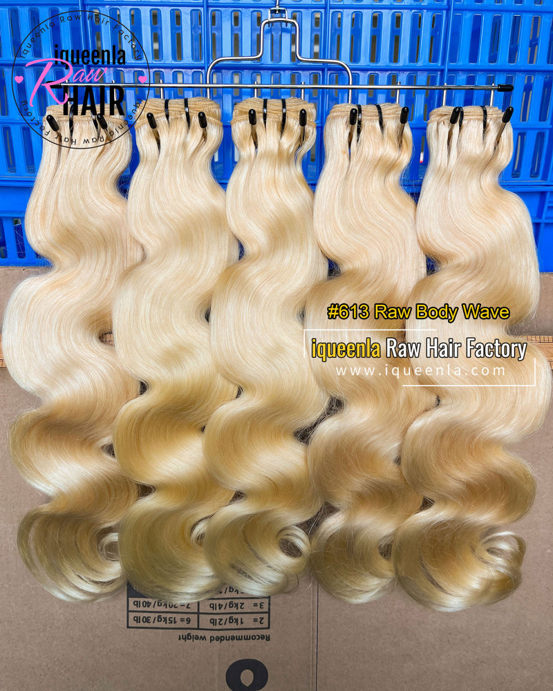 iqueenla Blonde #613 Body Wave Raw Human Hair 1/3/4 Bundles Deals