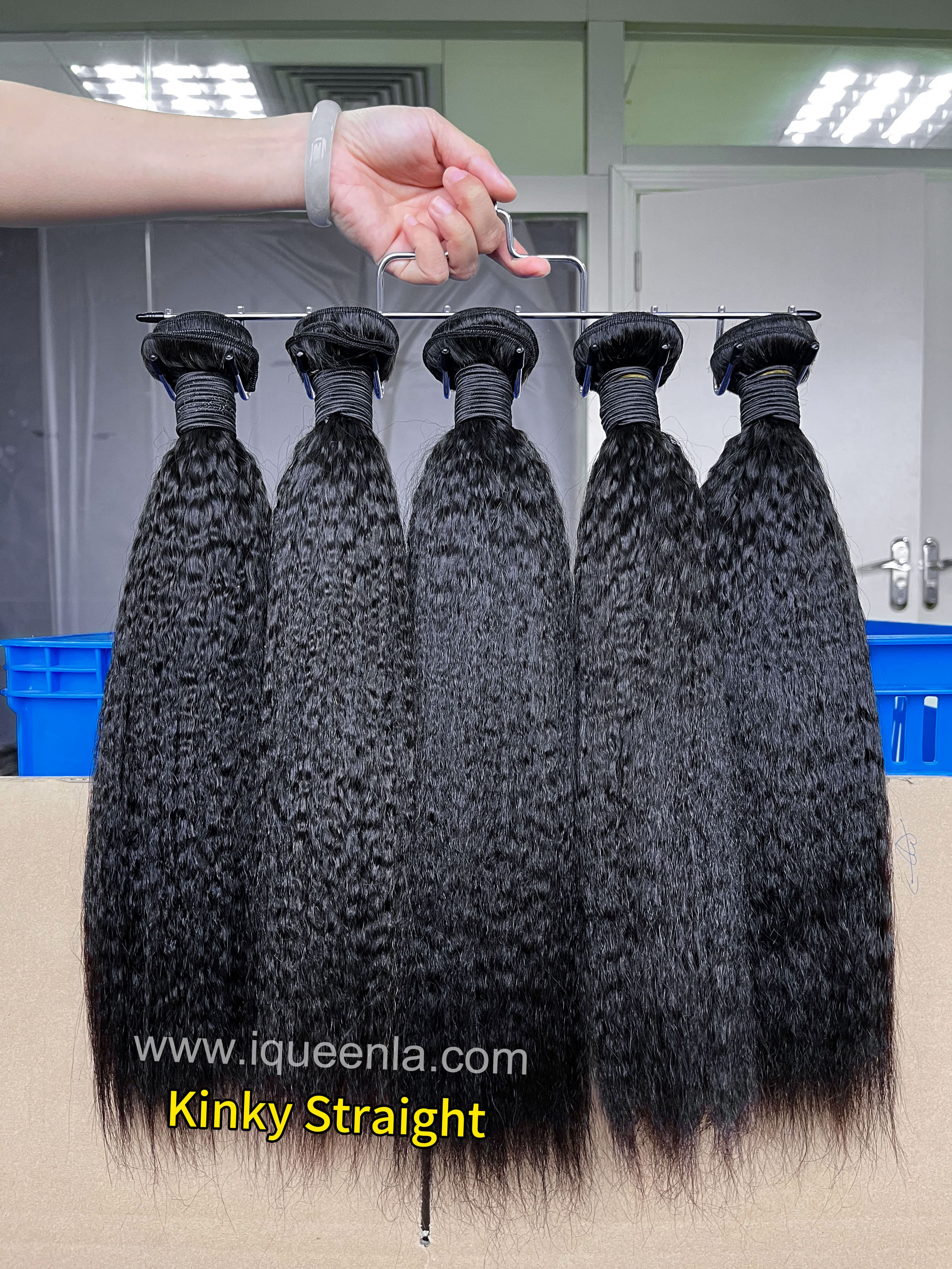 iqueenla 12A Kinky Straight Minimal Processing Human Hair 1/3/4 Bundles Deals
