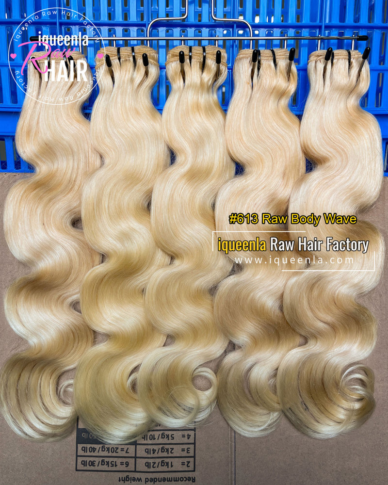 iqueenla Blonde #613 Body Wave Raw Human Hair 1/3/4 Bundles Deals