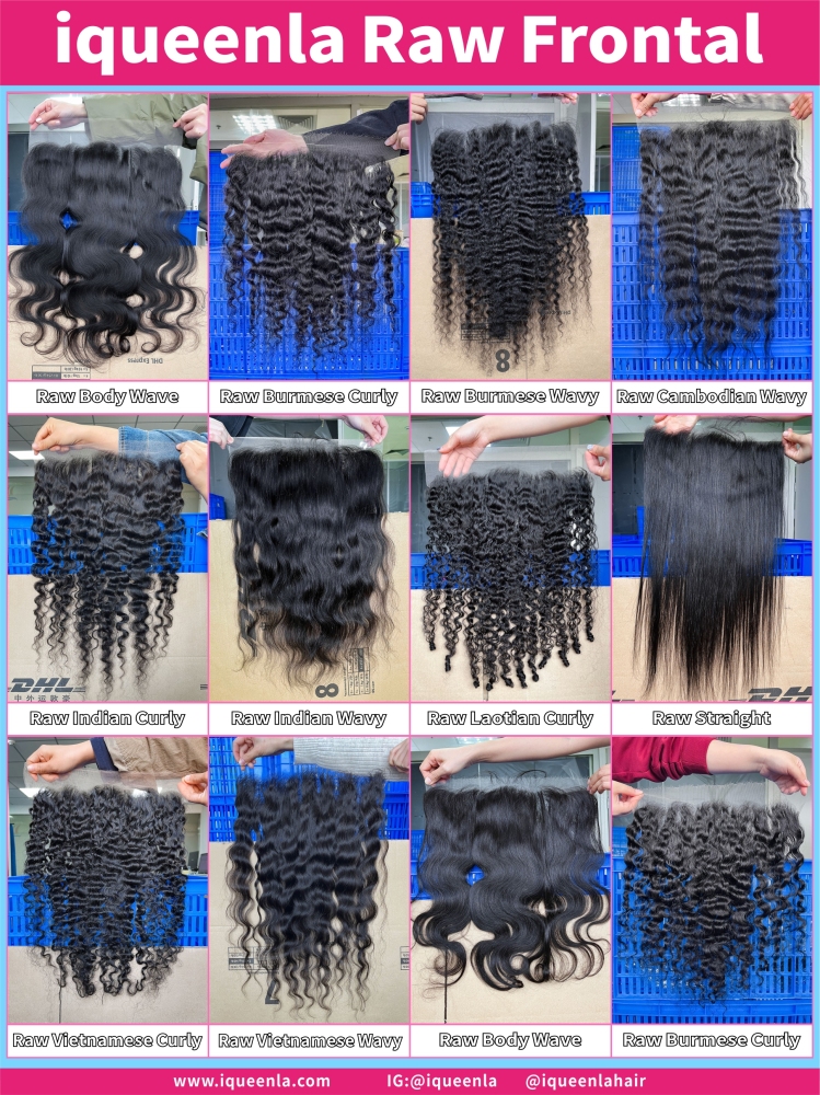 iqueenla Raw hair 13x4 13x6 360 HD and Transparent Frontal for all textures
