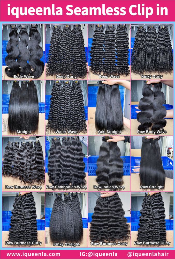 iqueenla Customize Raw hair Clip in hair for all textures