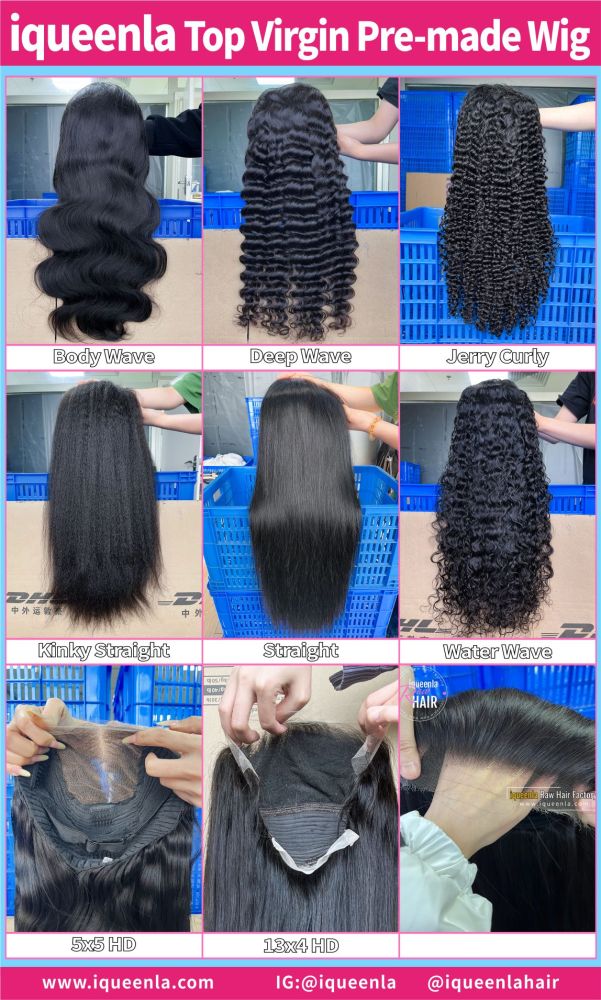 iqueenla Top Virgin Pre-made Wig for all textures