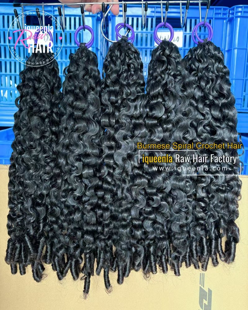 iqueenla Raw Burmese Spiral Crochet Hair Raw Burmese Spiral  Miracle knots hair