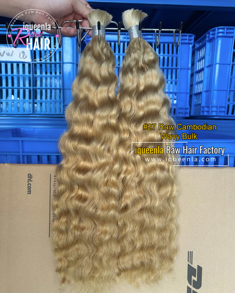 iquenela #27 Raw Cambodian Wavy No Weft Hair #27 Raw Cambodian Wavy Bulk Braiding hair
