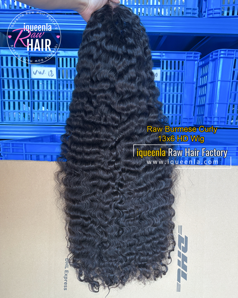 iqueenla Customize Raw Burmese Curly lace wig for all kinds of constructions