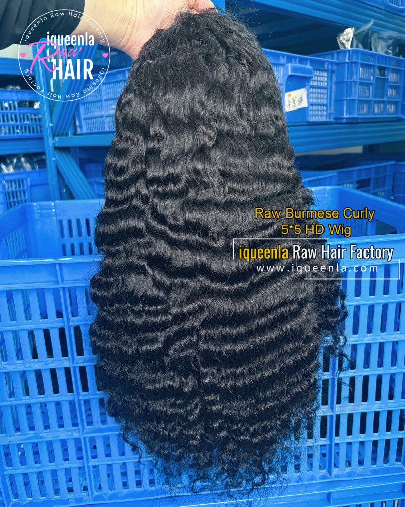 iqueenla Customize Raw Burmese Curly lace wig for all kinds of constructions