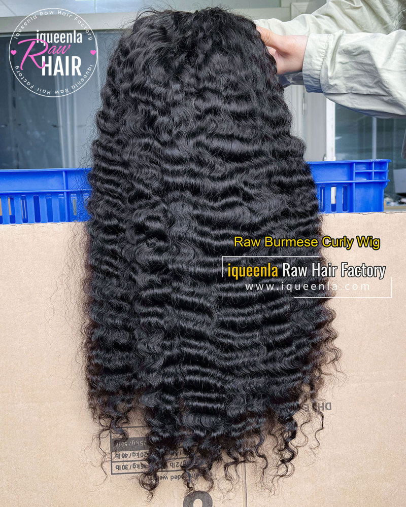 iqueenla Customize Raw Burmese Curly lace wig for all kinds of constructions