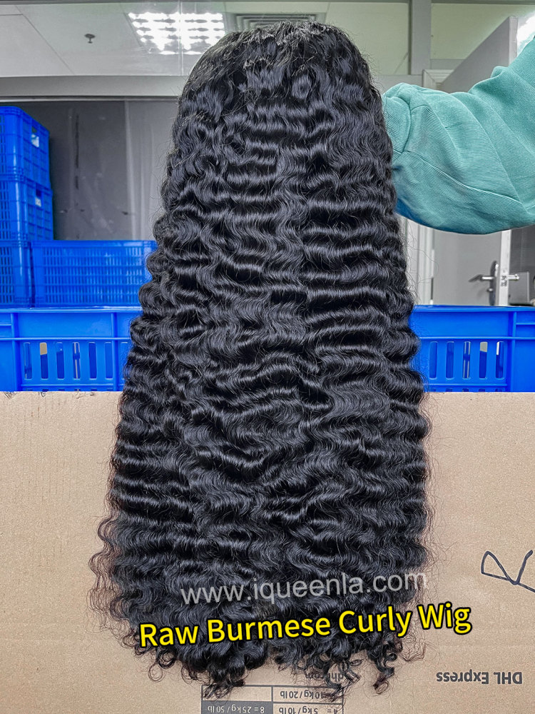iqueenla Customize Raw Burmese Curly lace wig for all kinds of constructions