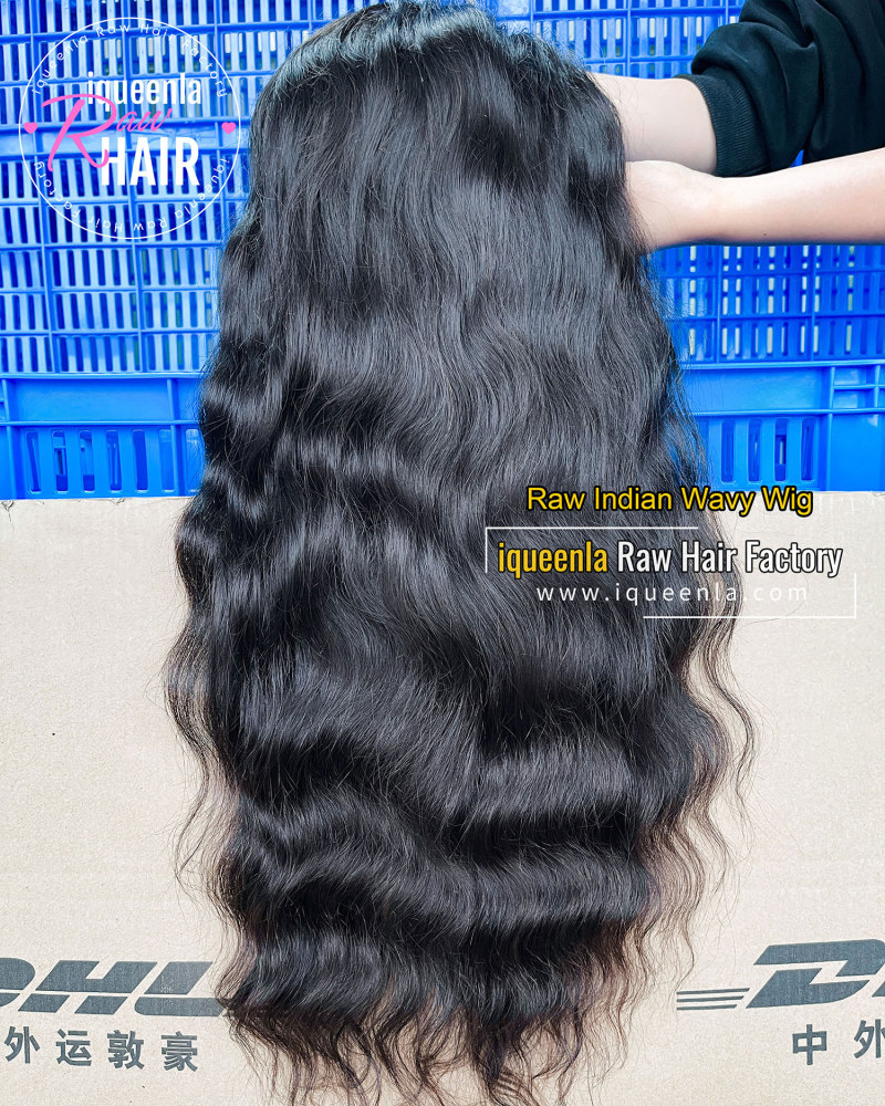 iqueenla Customize Raw Indian Wavy lace wig for all kinds of constructions