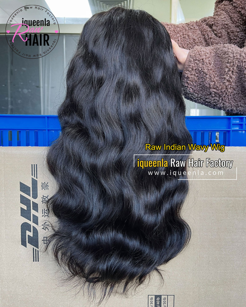 iqueenla Customize Raw Indian Wavy lace wig for all kinds of constructions