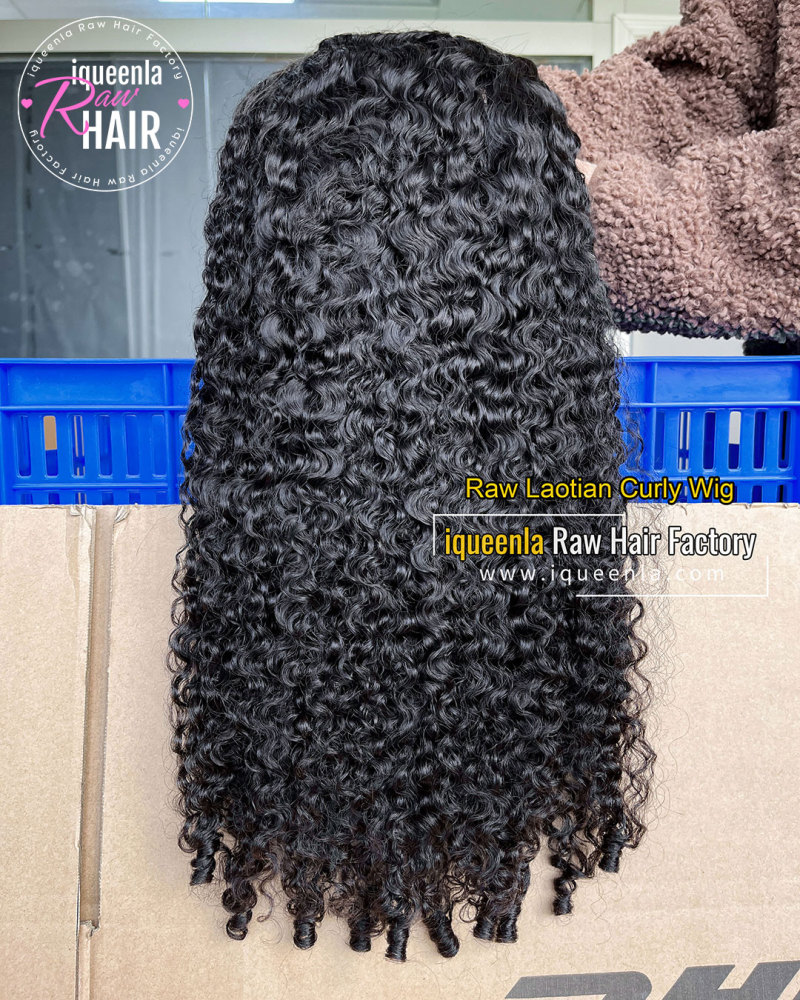 iqueenla Customize Raw Laotian Curly lace wig for all kinds of constructions