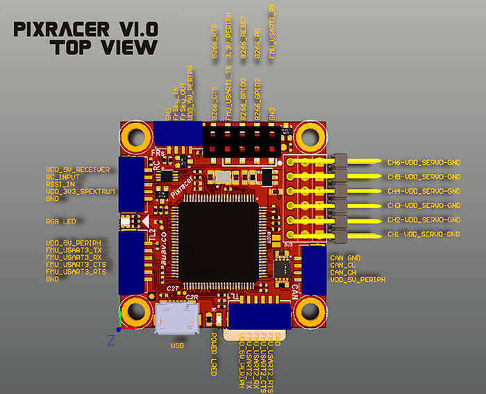 Mini PX4 Pixracer Autopilot Xracer V1.0 Flight Controller