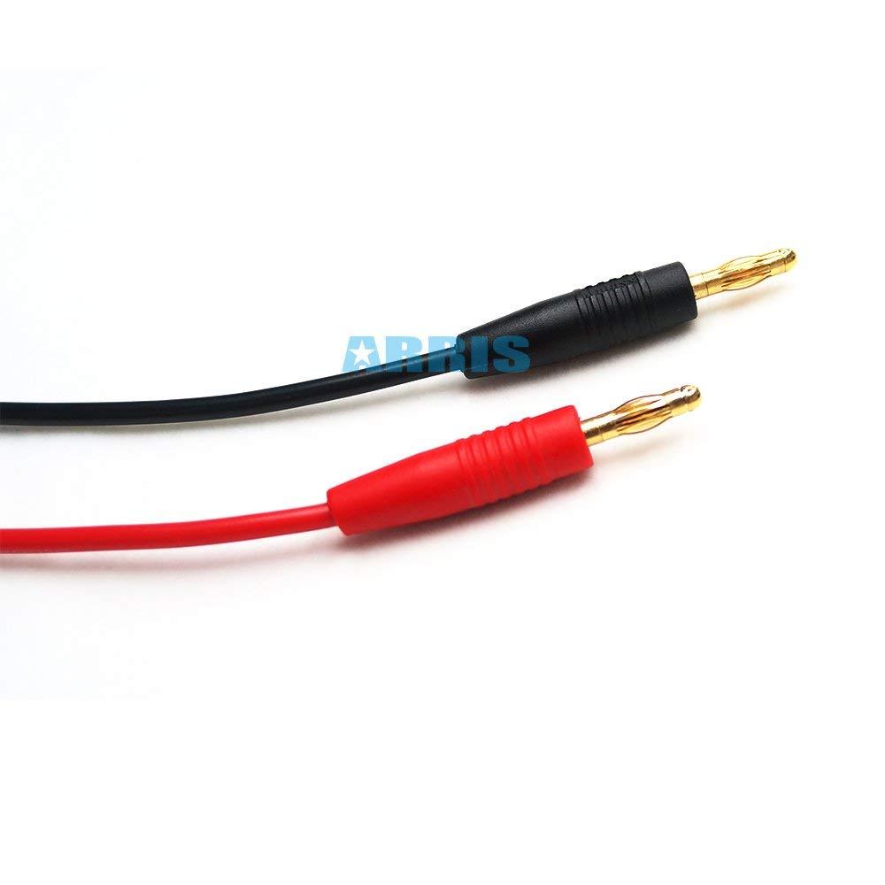 ARRIS Charger Leads XT90 Male Connector to 4mm Banana Plug (30cm / 14AWG)