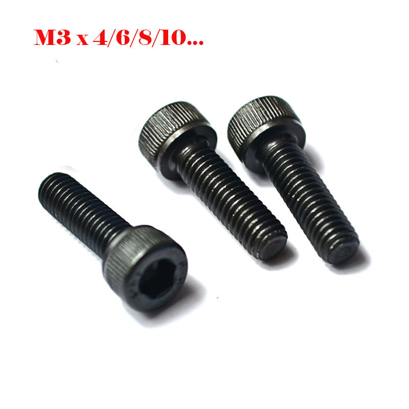 M3 Hexagon Socket Head Cap Screws 12.9 Level M3X4/6/8/10/12/14/16/18/20/22/25/28/30 Screw(10 PCS)