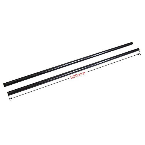 10MM O.D 10mm x 8mm x 500mm Carbon Fiber Tubes Glossy Surface 3K Roll Wrapped 100% Pure for Quadcopter Multicopter (2PCS)