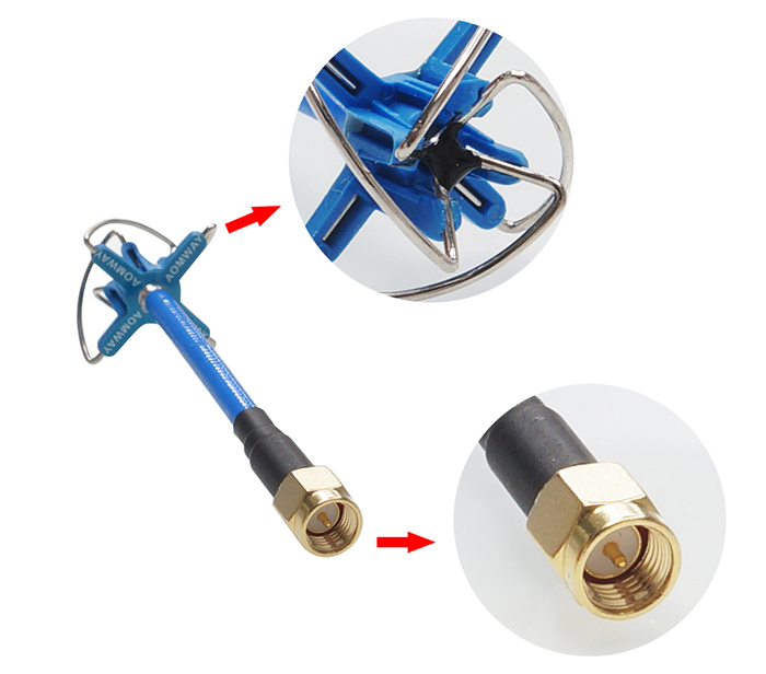 Aomway 5.8G 3DBi 4 Leaf Clover Antenna with Protection Cover 2 PCS (RHCP)
