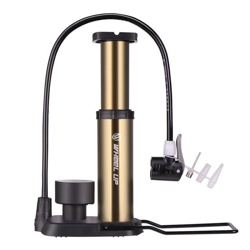 WHEEL UP Aluminum Alloy Portable Bike Floor Pump Bike Tire Pump