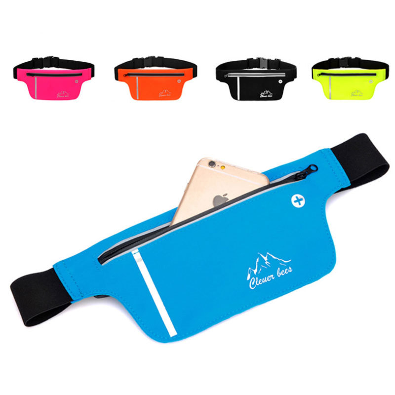 Running Waist Belt Multifunctional Zipper Pockets Water Resistant Running Pockets