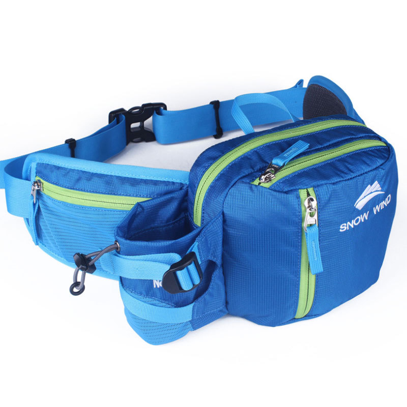 Snow Wind Multi-Function Zipper Pockets Water Resistant Waist Bag with Bottle Pocket