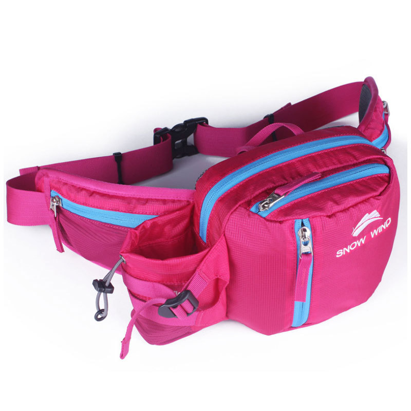 Snow Wind Multi-Function Zipper Pockets Water Resistant Waist Bag with Bottle Pocket