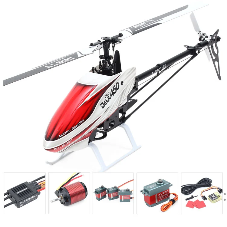 ALZRC Devil 450 Pro V2 FBL Helicopter Combo with Motor ESC Servo Gyro (Black)