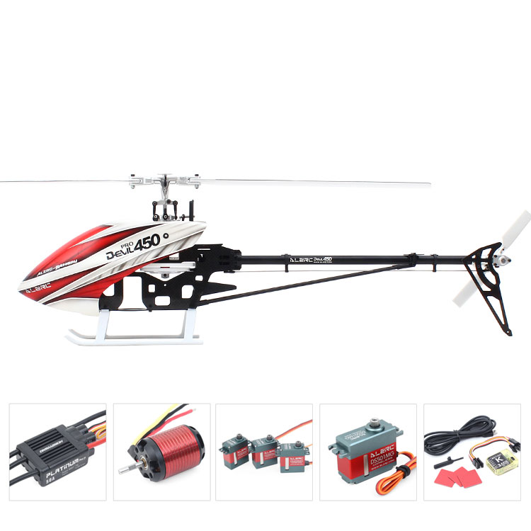 ALZRC Devil 450 Pro V2 FBL Helicopter Combo with Motor ESC Servo Gyro Silver