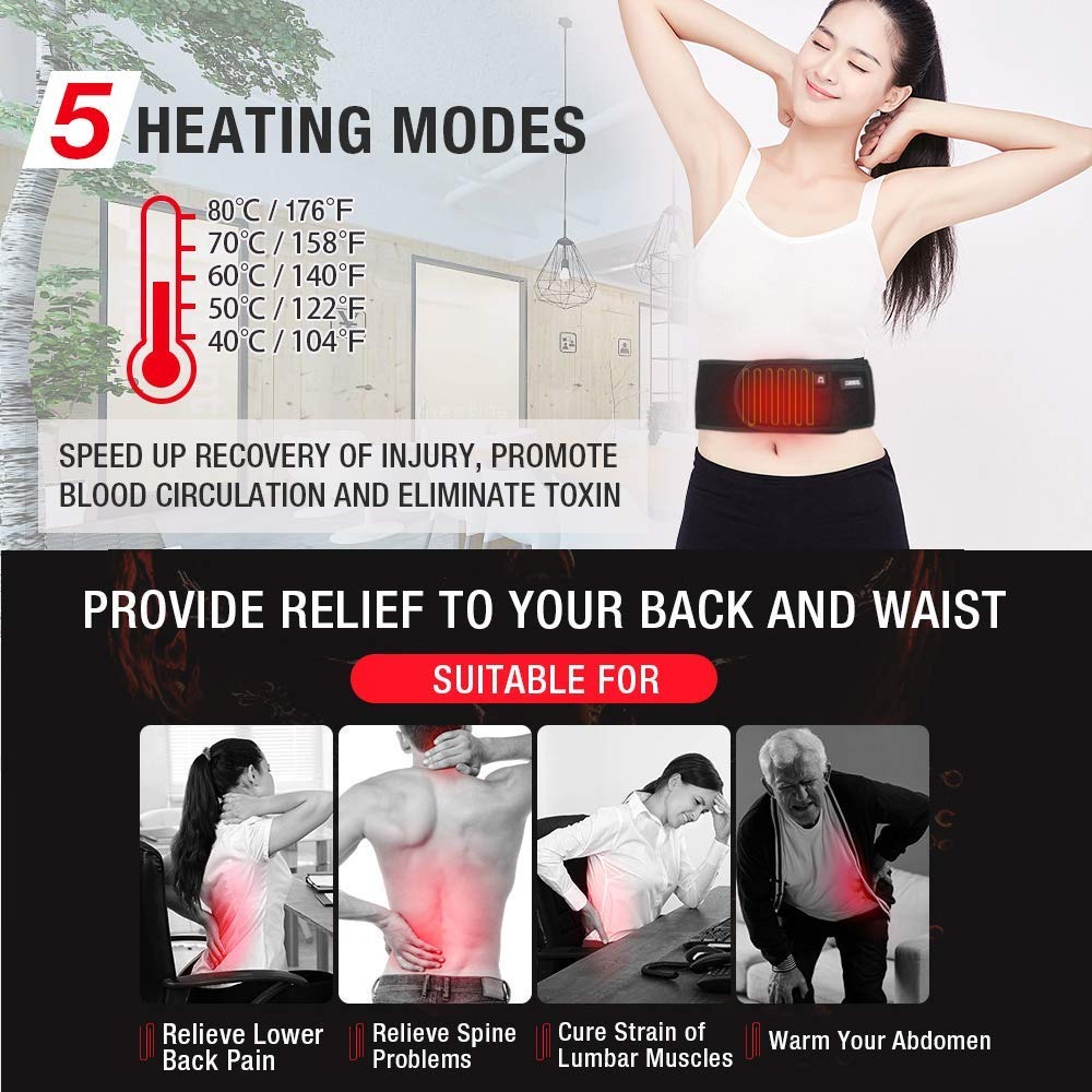 ARRIS Heating Waist Belt/Lower Back Heat Therapy Wrap/Heated Belt for ...