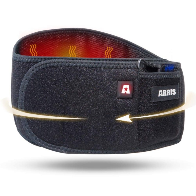 ARRIS Heating Waist Belt/Lower Back Heat Therapy Wrap/Heated Belt for Back Pain Relief Muscle Strain Back Warmer