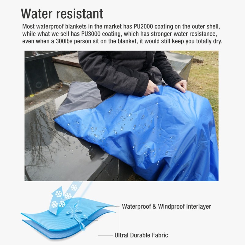 Fancywing Multifunctional Outdoor Fleece Blanket Waterproof Blanket for Picnic Camping Beach