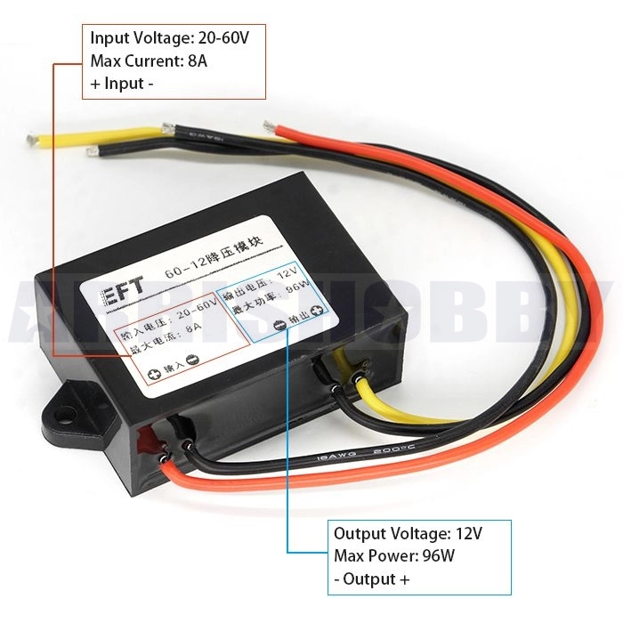 60V to 12V Step-Down Converter Reducer Regulator Module 8A