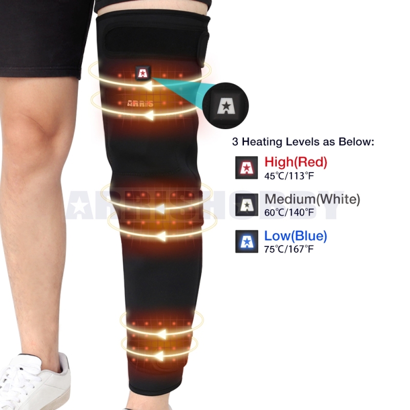 7.4V 4200mah Battery Powered Full Leg Heated Neoprene Knee Wrap for Pain Relief