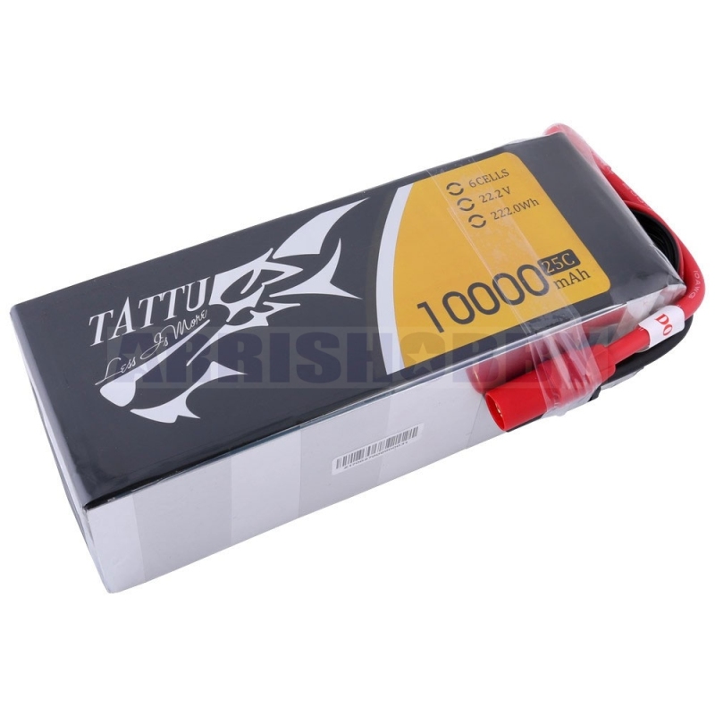 Tattu 6S 10000mah 25C 22.2V Lipo Battery Pack with AS150 Plug