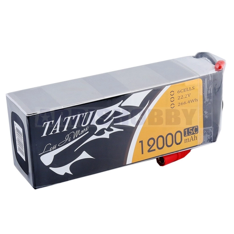 Tattu 6S 12000mAh 15C 22.2V Lipo Battery Pack with AS150+XT150 plug