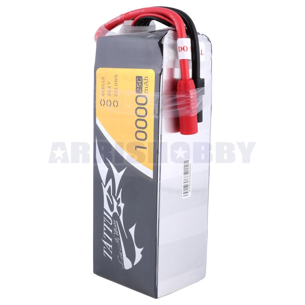 Tattu 6S 10000mah 25C 22.2V Lipo Battery Pack with AS150 Plug