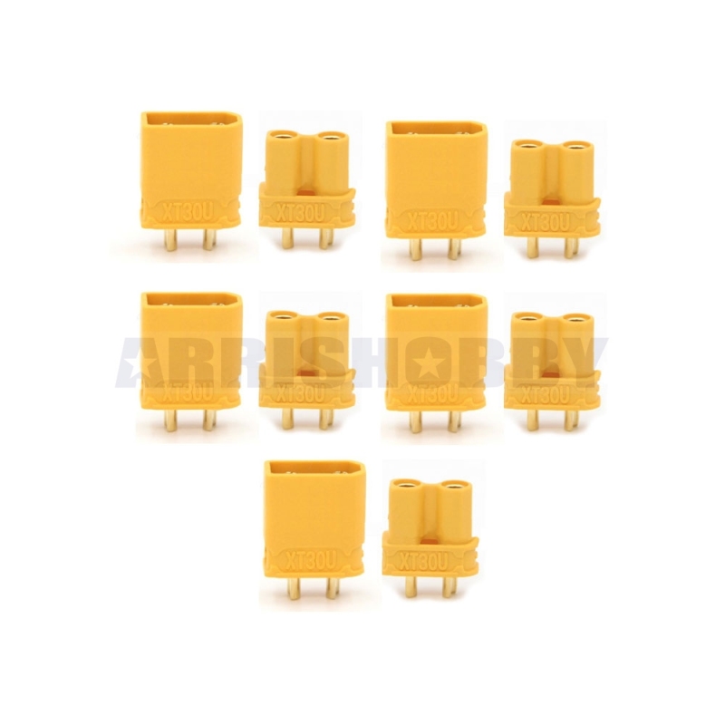AMASS XT30U 2mm Gold Plated Female Male Connectors (5 Pairs)