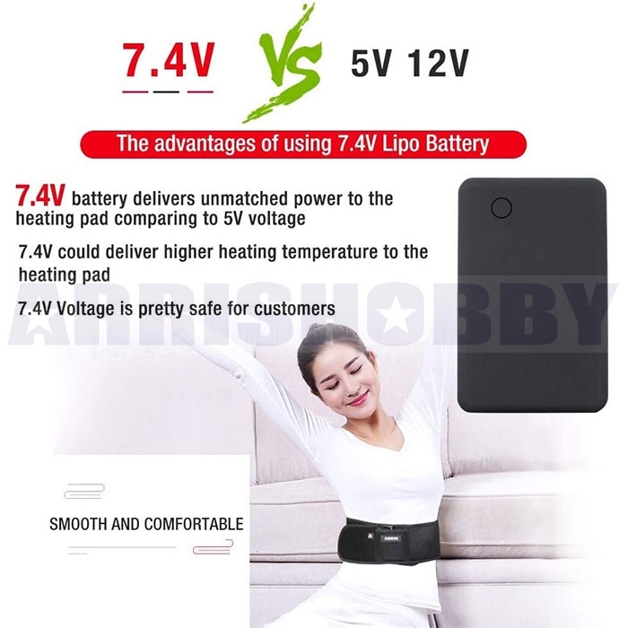 ARRIS Heating Pads for Back Pain - Heating Waist Belt Wraps with 7.4V Rechargeable Battery