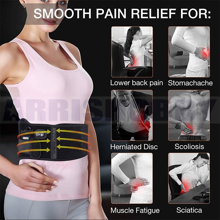 ARRIS Lower Back Heating Pad/Heating Waist Belt Wrap w/7.4V 7200Mah Rechargeable Battery Far Infrared Heat Therapy
