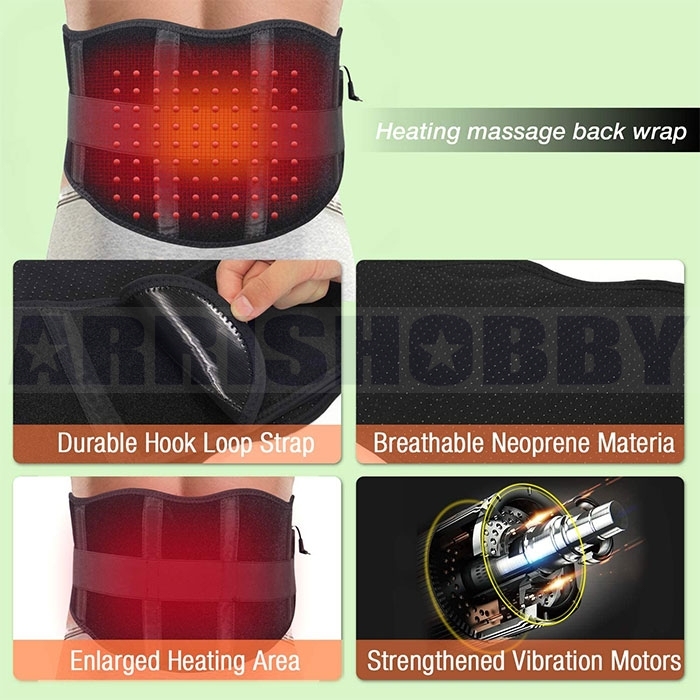 ARRIS Lower Back Heating Pad/Heating Waist Belt Wrap w/7.4V 7200Mah Rechargeable Battery Far Infrared Heat Therapy