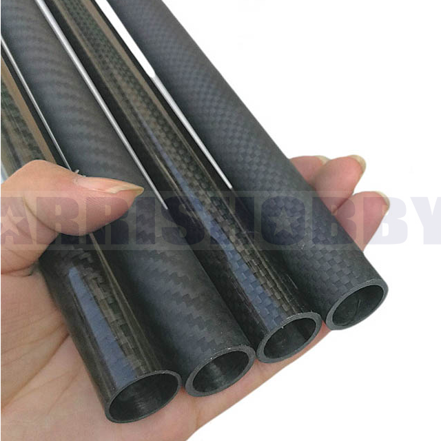 30mmx24mmx500mm 3K Roll Wrapped 100% Carbon Fiber 30mm Carbon Fiber Tube (2 PCS)