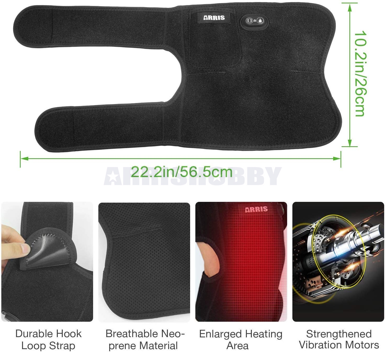 ARRIS Heated Knee Brace Wrap Heating Knee Pad with Massage Vibration