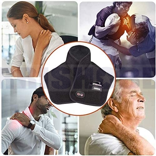 ARRIS Heating Massage Wrap for Neck Shoulder with Vibration Massager for Pain Relief with 7.4V Battery Pack