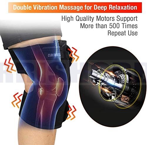 ARRIS Heated Knee Brace Wrap Heating Knee Pad with Massage Vibration Motor  with 7.4V Battery