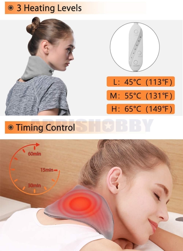 ARRIS Neck Heating Wrap with Adjustable Time and Temperature Control Heated Neck Wrap